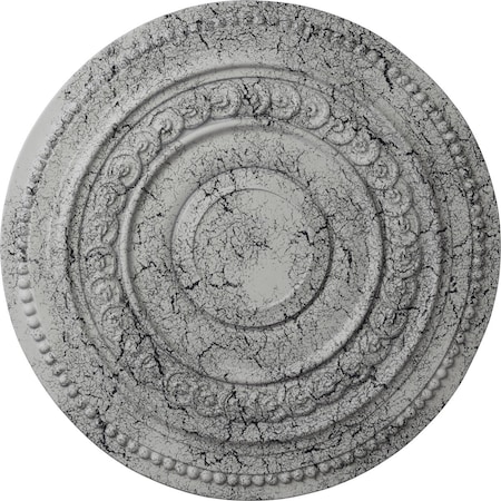 Ekena Millwork Oldham Ceiling Medallion (Fits Canopies up to 8 5/8"), 18"OD x 1 1/4"P, Ultra Pure White Crackle CM18OLUWC